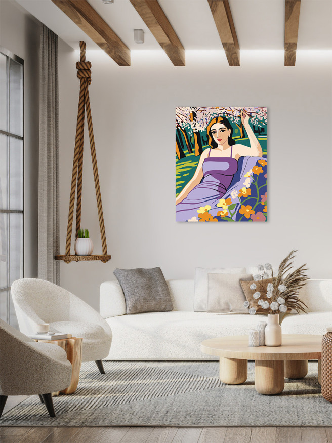 Raqamlar bo&amp;#039;yicha rasm &amp;quot;Gullar bilan qiz&amp;quot;