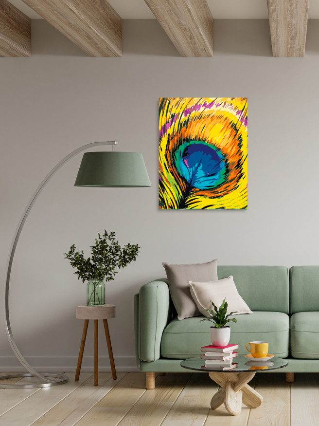 Raqamlar bo&amp;#039;yicha rasm &amp;quot;Tovus pati&amp;quot;