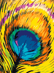 Raqamlar bo&#039;yicha rasm &quot;Tovus pati&quot;