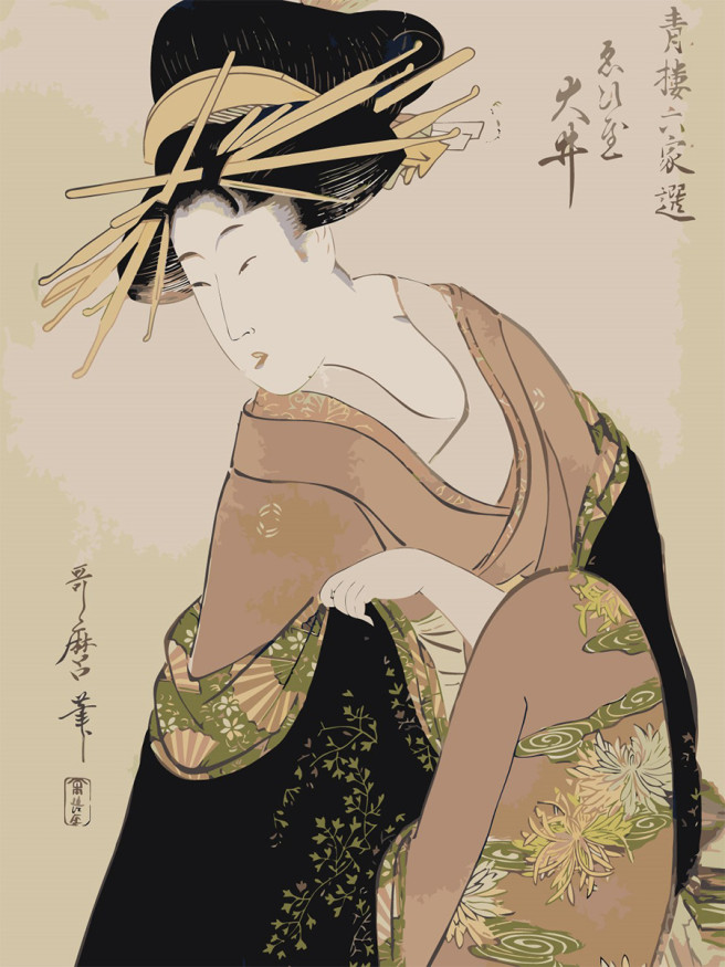 Raqamlar bo&amp;#039;yicha rasm &amp;quot;Milliy kiyimdagi qiz&amp;quot;