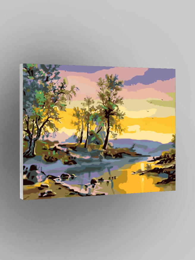 Картина по номерам &amp;quot;Закат у реки&amp;quot;