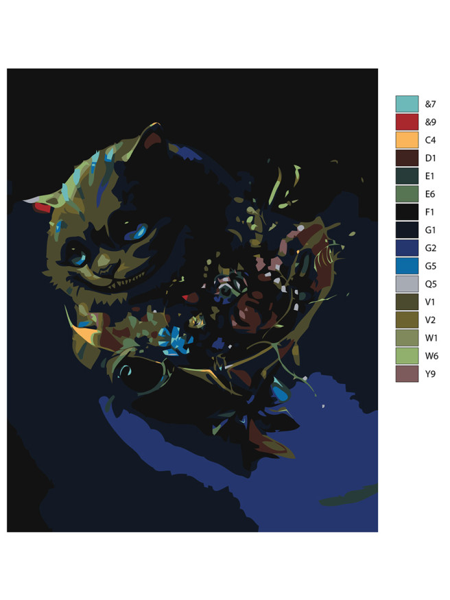 Raqamlar bo&amp;#039;yicha rasm &amp;quot;Bir guldasta gul bilan mushuk&amp;quot;