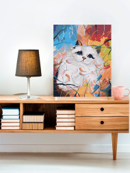 Raqamlar bo&#039;yicha rasm &quot;Oq mushuk&quot;