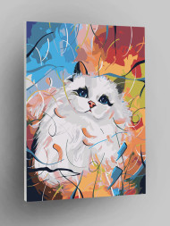 Raqamlar bo&#039;yicha rasm &quot;Oq mushuk&quot;