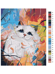 Raqamlar bo&#039;yicha rasm &quot;Oq mushuk&quot;