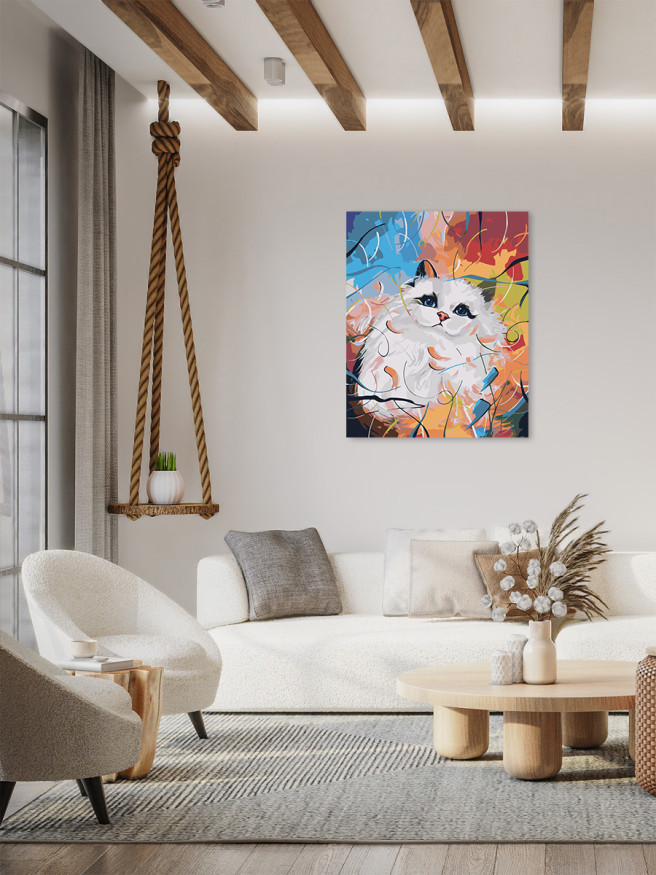 Raqamlar bo&amp;#039;yicha rasm &amp;quot;Oq mushuk&amp;quot;