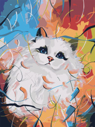 Raqamlar bo&#039;yicha rasm &quot;Oq mushuk&quot;