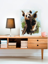 Raqamlar bo'yicha rasm "Panda shoxda"