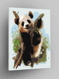 Raqamlar bo'yicha rasm "Panda shoxda"