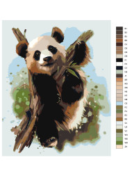 Raqamlar bo'yicha rasm "Panda shoxda"