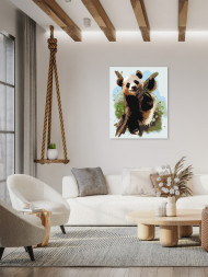 Raqamlar bo'yicha rasm "Panda shoxda"