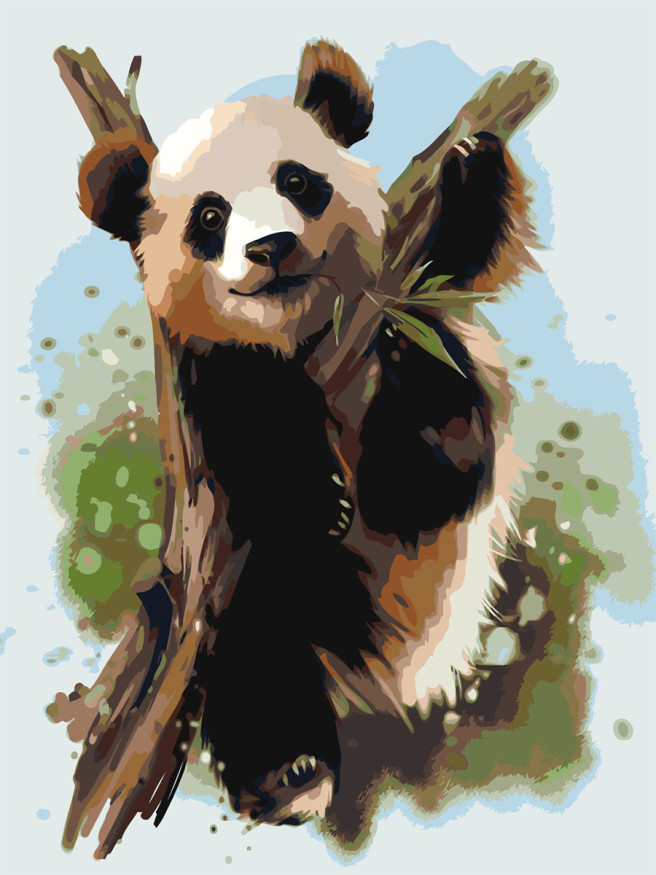 Картина по номерам &amp;quot;Панда на ветке&amp;quot;