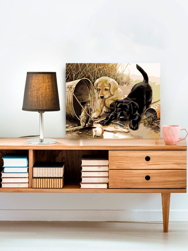 Raqamlar bo&amp;#039;yicha rasm &amp;quot;Ikki kuchukcha&amp;quot;