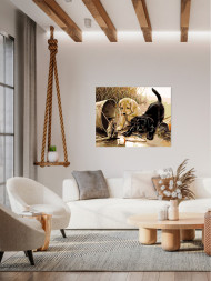 Raqamlar bo'yicha rasm "Ikki kuchukcha"