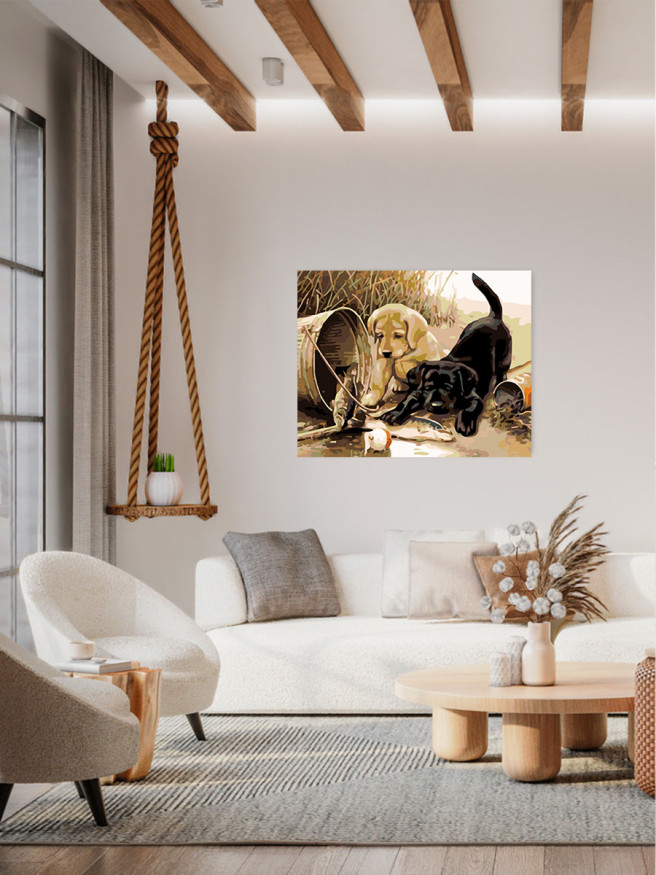 Raqamlar bo&amp;#039;yicha rasm &amp;quot;Ikki kuchukcha&amp;quot;