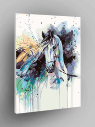 Raqamlar bo'yicha rasm "Oq ot"