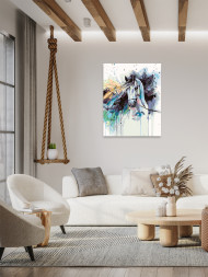 Raqamlar bo'yicha rasm "Oq ot"