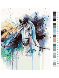 Raqamlar bo'yicha rasm "Oq ot"