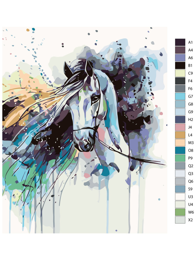 Raqamlar bo&amp;#039;yicha rasm &amp;quot;Oq ot&amp;quot;