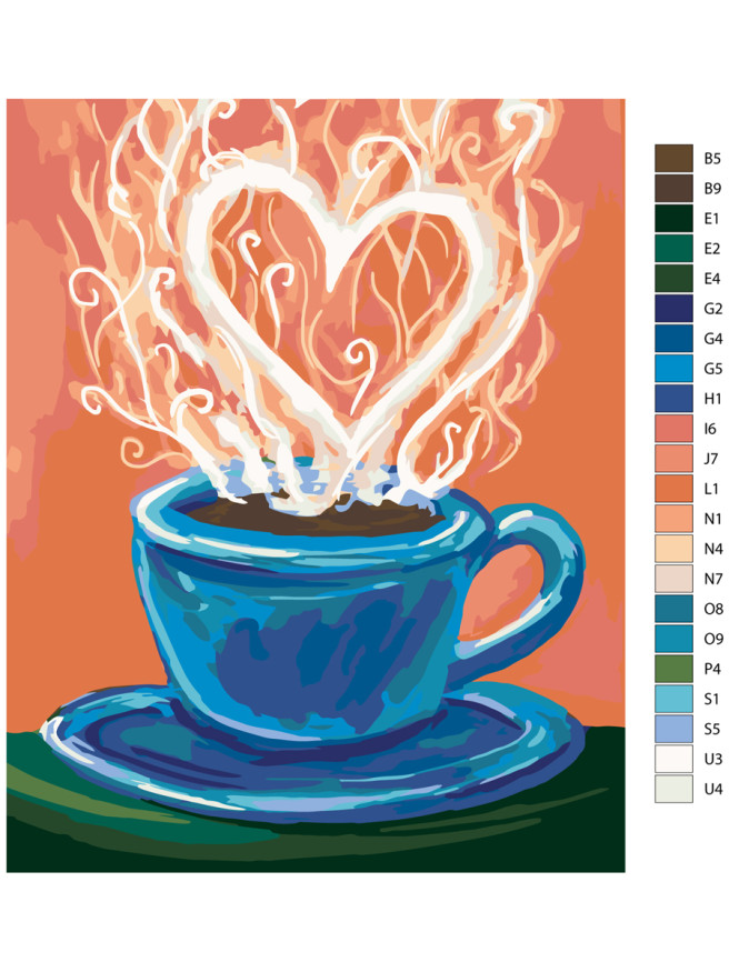 Картина по номерам &amp;quot;Пар в виде сердца&amp;quot;