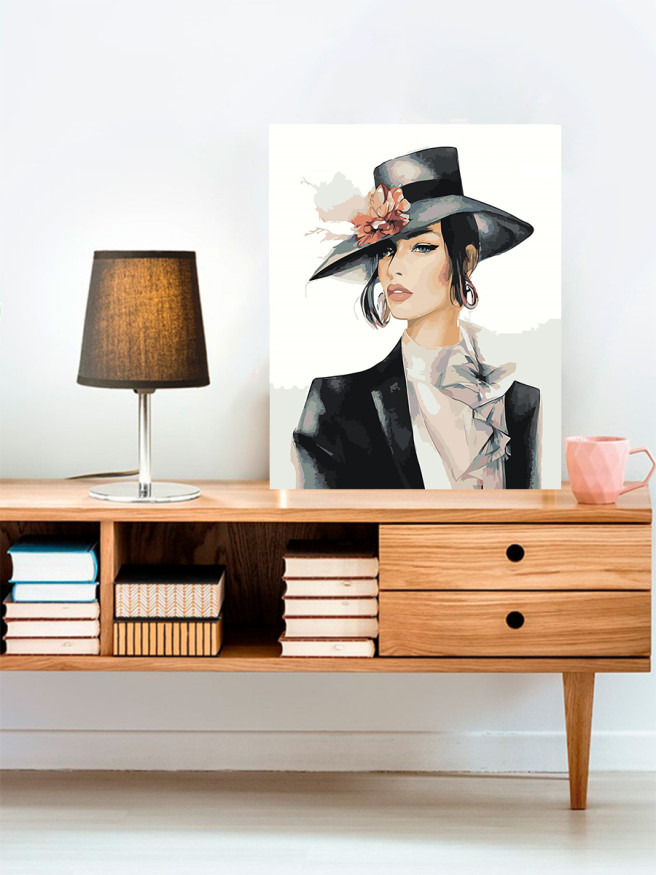 Картина по номерам &amp;quot;Девушка в шляпе&amp;quot;