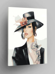 Картина по номерам &amp;quot;Девушка в шляпе&amp;quot;
