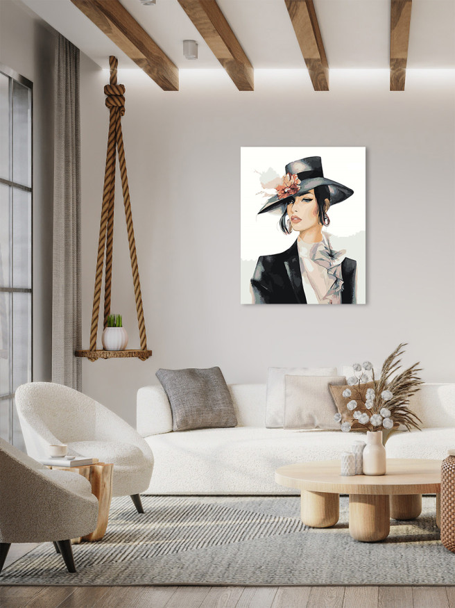 Картина по номерам &amp;quot;Девушка в шляпе&amp;quot;