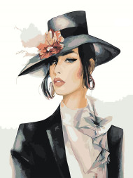 Картина по номерам &amp;quot;Девушка в шляпе&amp;quot;