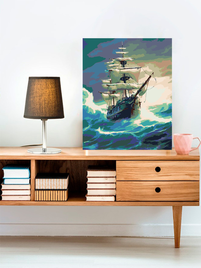 Картина по номерам &amp;quot;Корабль в море&amp;quot;