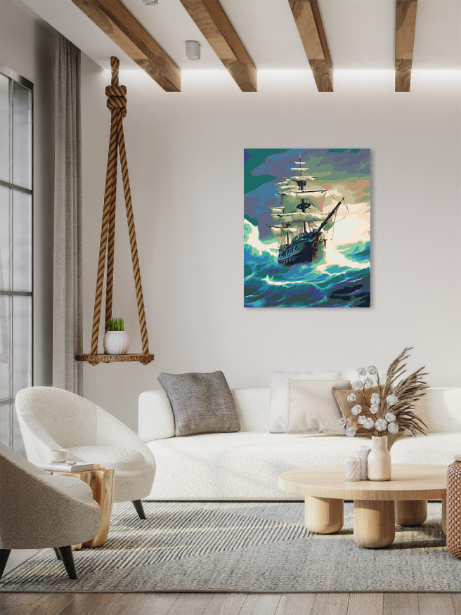 Картина по номерам &amp;quot;Корабль в море&amp;quot;