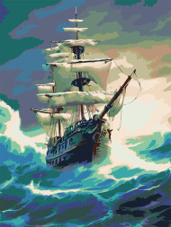 Картина по номерам &amp;quot;Корабль в море&amp;quot;