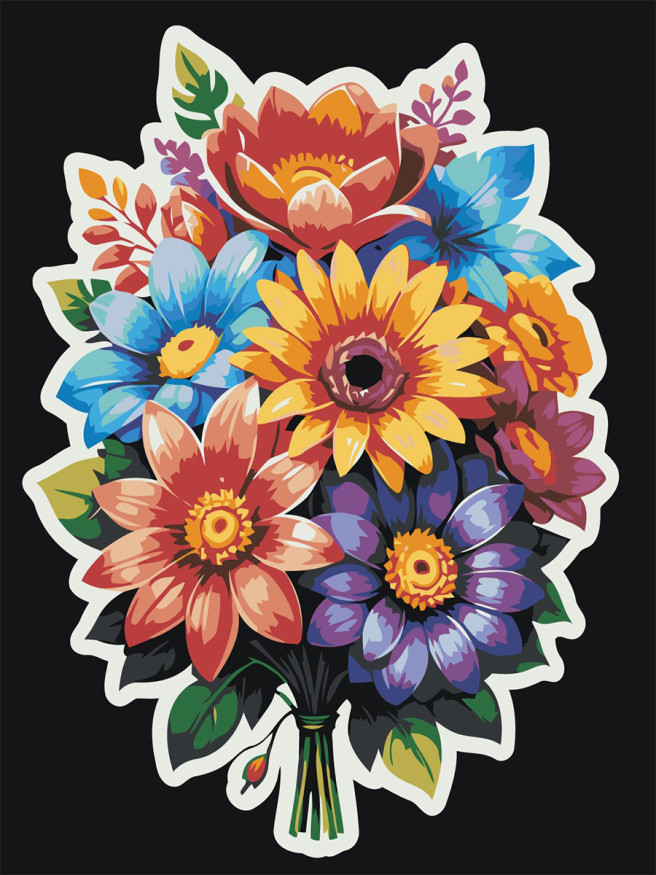 Картина по номерам &amp;quot;Букет цветов&amp;quot;