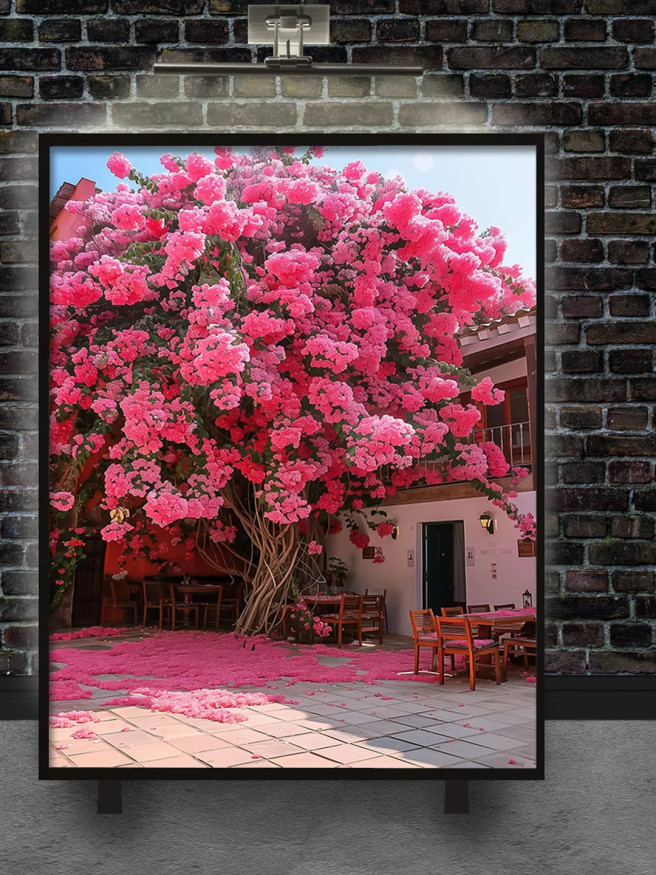 Holstga bosilgan poster &amp;quot;Terasadagi qip-qizil daraxt&amp;quot;