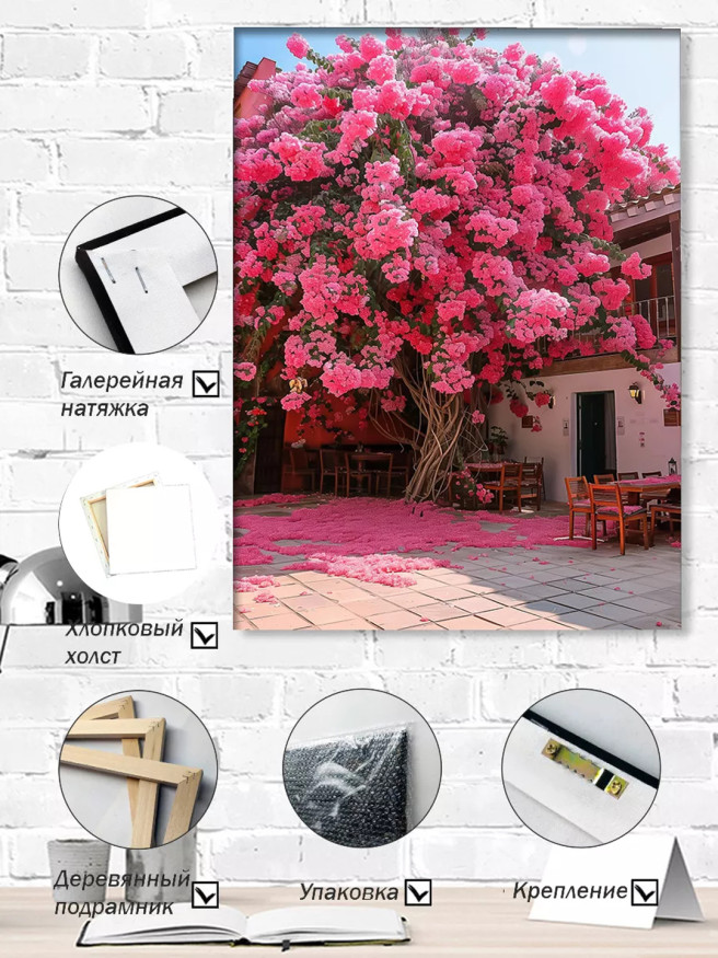 Holstga bosilgan poster &amp;quot;Terasadagi qip-qizil daraxt&amp;quot;