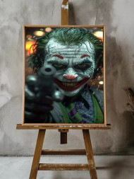 Постер на холсте &amp;quot;Джокер с пистолетом и улыбкой&amp;quot;