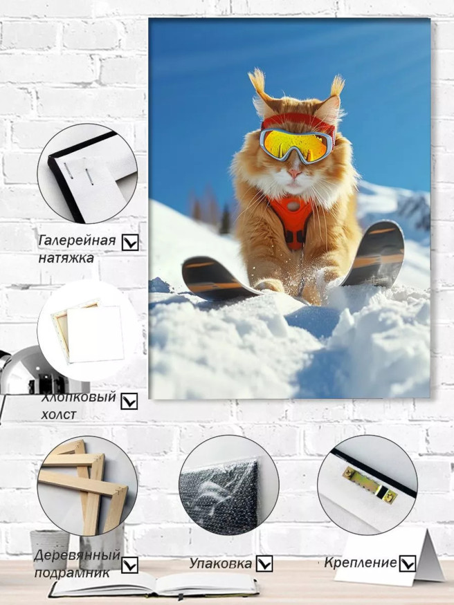 Holstga bosilgan poster &amp;quot;Qiyalikda chang‘ichi mushuk&amp;quot;