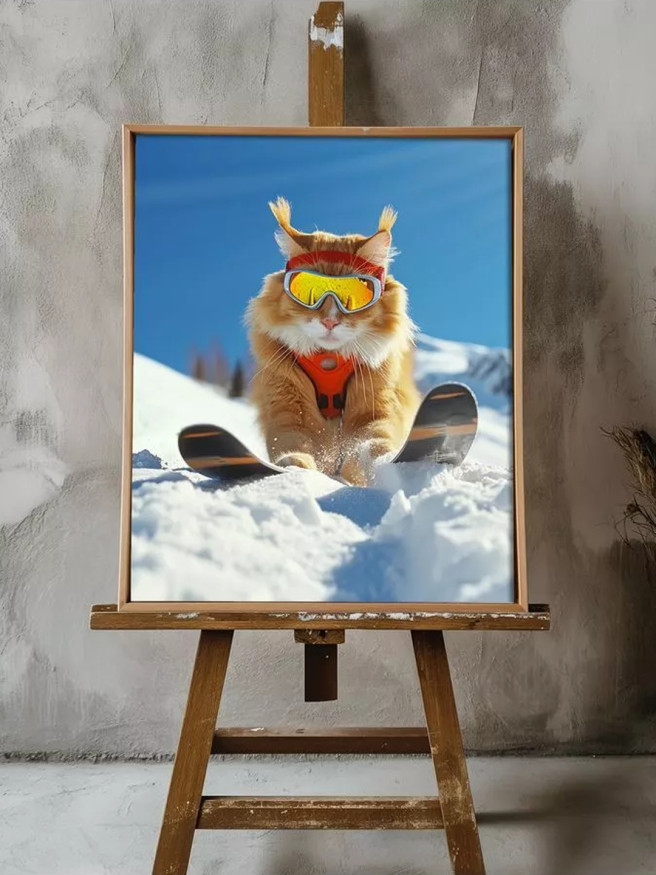 Holstga bosilgan poster &amp;quot;Qiyalikda chang‘ichi mushuk&amp;quot;