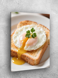 Holstga bosilgan poster &quot;Koʻkatli tost ustida tuxum&quot;