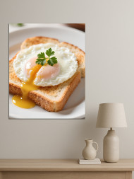 Holstga bosilgan poster &quot;Koʻkatli tost ustida tuxum&quot;