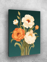 Постер на холсте "Пионы в пастельных оттенках"