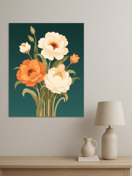 Постер на холсте "Пионы в пастельных оттенках"