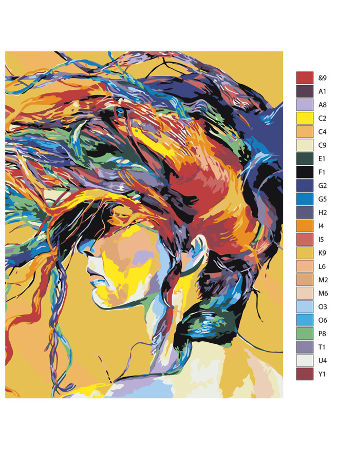 Raqamlar bo&amp;#039;yicha rasm &amp;quot;Yorqin qiz&amp;quot;