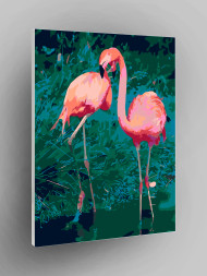 Raqamlar bo&#039;yicha rasm &quot;Pushti flamingo&quot;