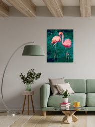 Raqamlar bo&#039;yicha rasm &quot;Pushti flamingo&quot;