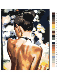 Raqamlar bo'yicha rasm "Go'zal orqa bilan qiz"