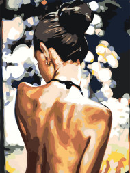 Raqamlar bo'yicha rasm "Go'zal orqa bilan qiz"