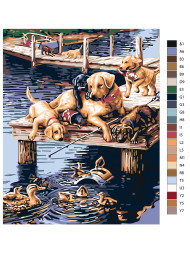 Raqamlar bo&#039;yicha rasm &quot;Baliq ovidagi itlar&quot;