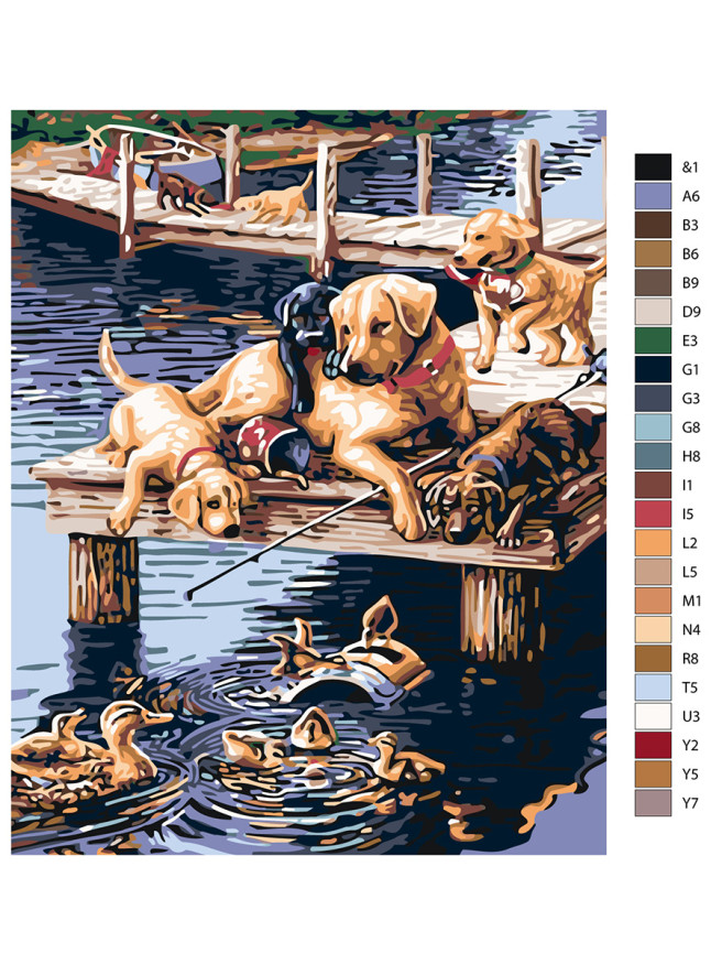 Raqamlar bo&amp;#039;yicha rasm &amp;quot;Baliq ovidagi itlar&amp;quot;