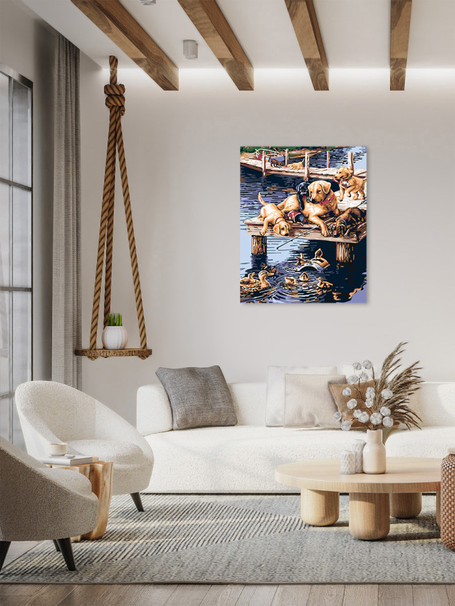 Raqamlar bo&amp;#039;yicha rasm &amp;quot;Baliq ovidagi itlar&amp;quot;