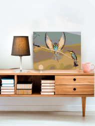 Raqamlar bo'yicha rasm "Bir novdada ikkita qush"